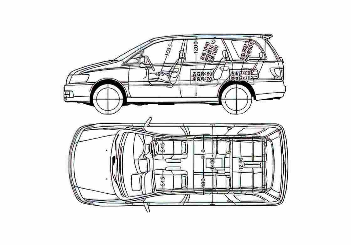 Blueprint Nissan Bassara Wagon 2002 A4 Photo Print