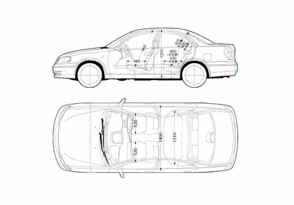 Blueprint Nissan Bluebird Sylphy Sedan 2005 A4 Photo Print
