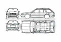 Blueprint Nissan Bluebird Traveller Wagon 1989 A4 Photo Print