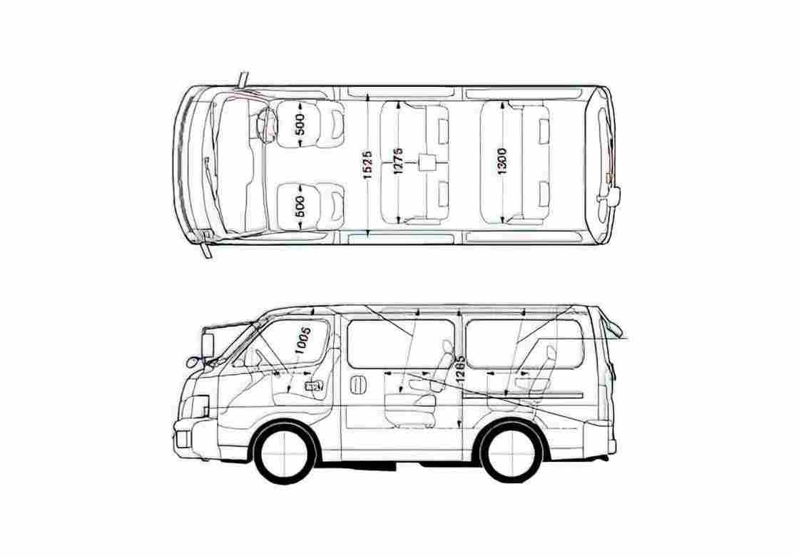 Blueprint Nissan Caravan Silkroad Microvan 2005 A4 Photo Print