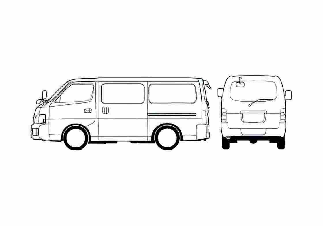 Blueprint Nissan Caravan e25 Microvan 2003 A4 Photo Print