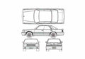 Blueprint Nissan Cedric 430 630R Sedan 1979 A4 Photo Print