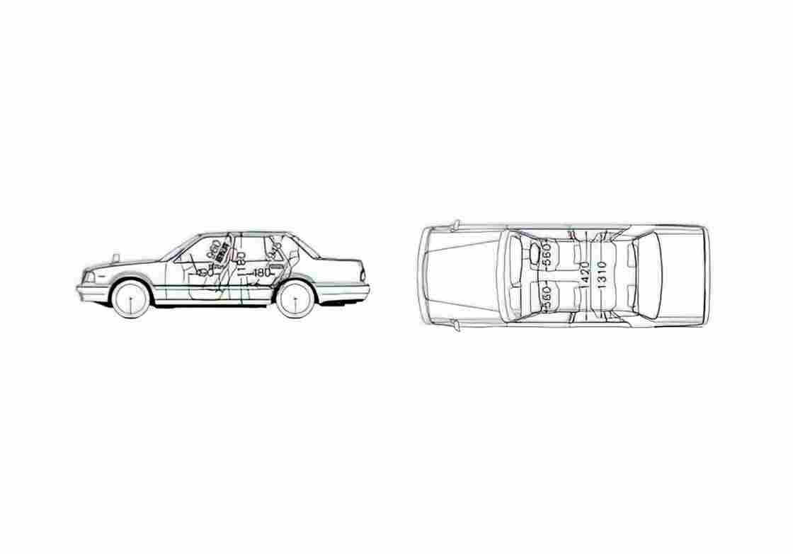 Blueprint Nissan Cedric Sedan 1993 A4 Photo Print