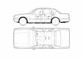 Blueprint Nissan Cedric Y31 Sedan 1999 A4 Photo Print