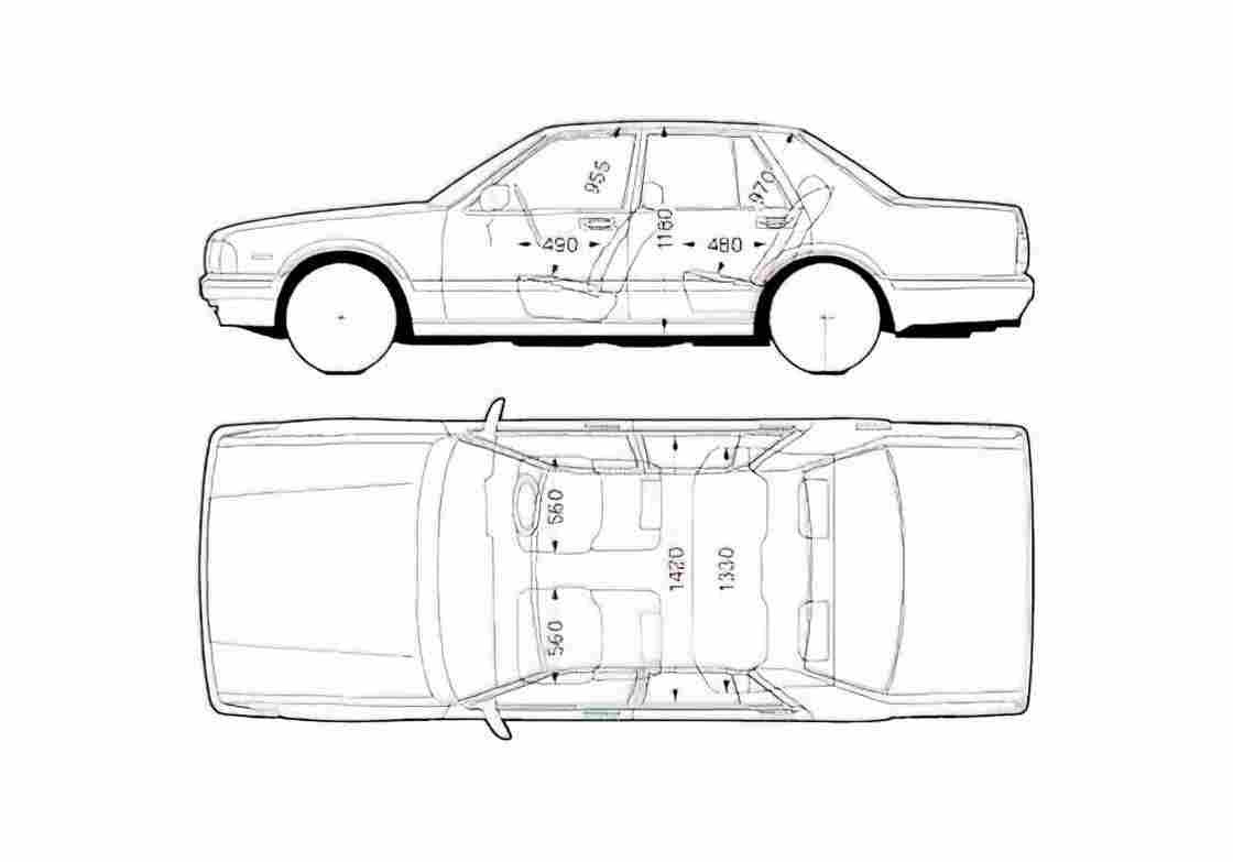 Blueprint Nissan Cedric Y31 Sedan 1999 A4 Photo Print