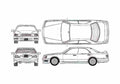 Blueprint Nissan Cedric Y33 Sedan 1996 A4 Photo Print