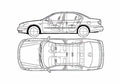 Blueprint Nissan Cefiro Sedan 2003 A4 Photo Print