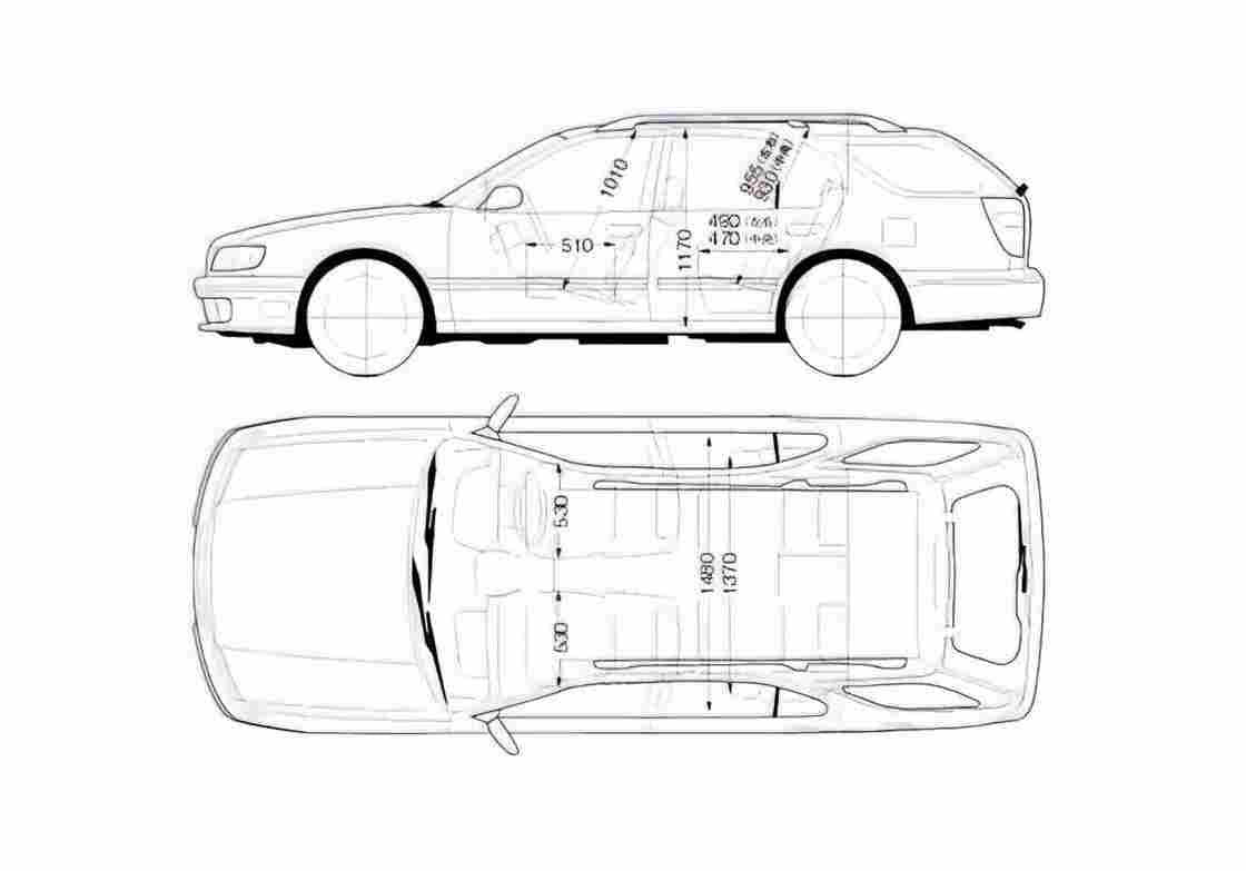 Blueprint Nissan Cefiro Wagon 2000 A4 Photo Print