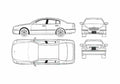 Blueprint Nissan Cima 450XV Sedan 2001 A4 Photo Print