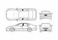 Blueprint Nissan Cima Sedan 2004 A4 Photo Print