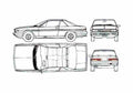 Blueprint Nissan Cima Y31 Coupe 1988 A4 Photo Print
