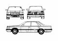 Blueprint Nissan Cima Y31 Sedan 1988 A4 Photo Print