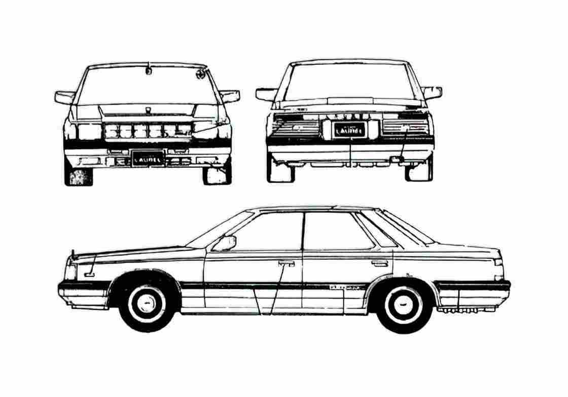 Blueprint Nissan Cima Y31 Sedan 1988 A4 Photo Print