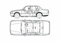 Blueprint Nissan Crew Sedan 2002 A4 Photo Print