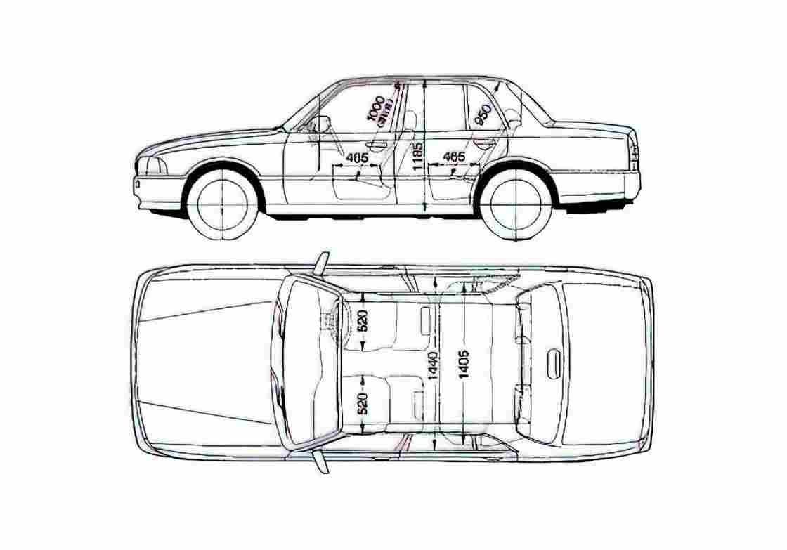 Blueprint Nissan Crew Sedan 2002 A4 Photo Print