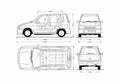 Blueprint Nissan Cube I Microvan 2000 A4 Photo Print