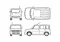 Blueprint Nissan Cube II Z11 SX Limited SUV 2008 A4 Photo Print