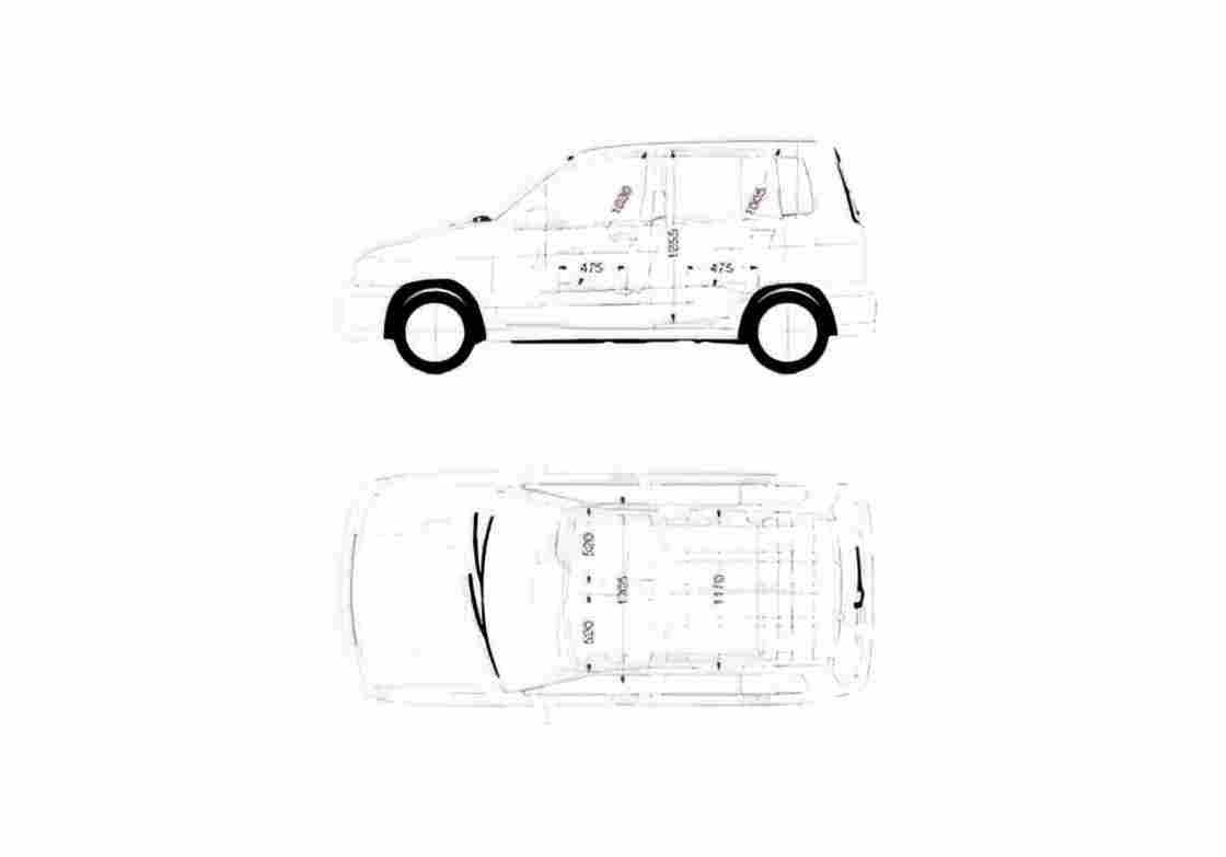 Blueprint Nissan Cube Z10 Hatchback 2001 A4 Photo Print