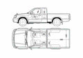 Blueprint Nissan D22 Pick up 2001 A4 Photo Print