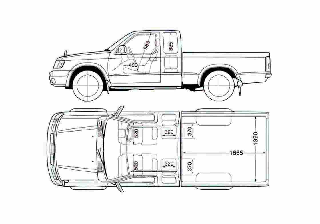 Blueprint Nissan D22 Pick up 2001 A4 Photo Print