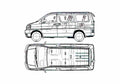 Blueprint Nissan Elgrand E50 Minivan 1997 A4 Photo Print