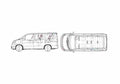 Blueprint Nissan Elgrand E51 Minivan 2003 A4 Photo Print