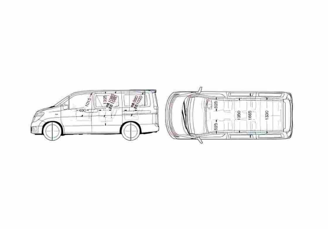 Blueprint Nissan Elgrand E51 Minivan 2003 A4 Photo Print