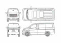Blueprint Nissan Elgrand X Minivan 2003 A4 Photo Print