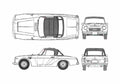 Blueprint Nissan Fairlady 2000 SR311 Cabriolet 1967 A4 Photo Print
