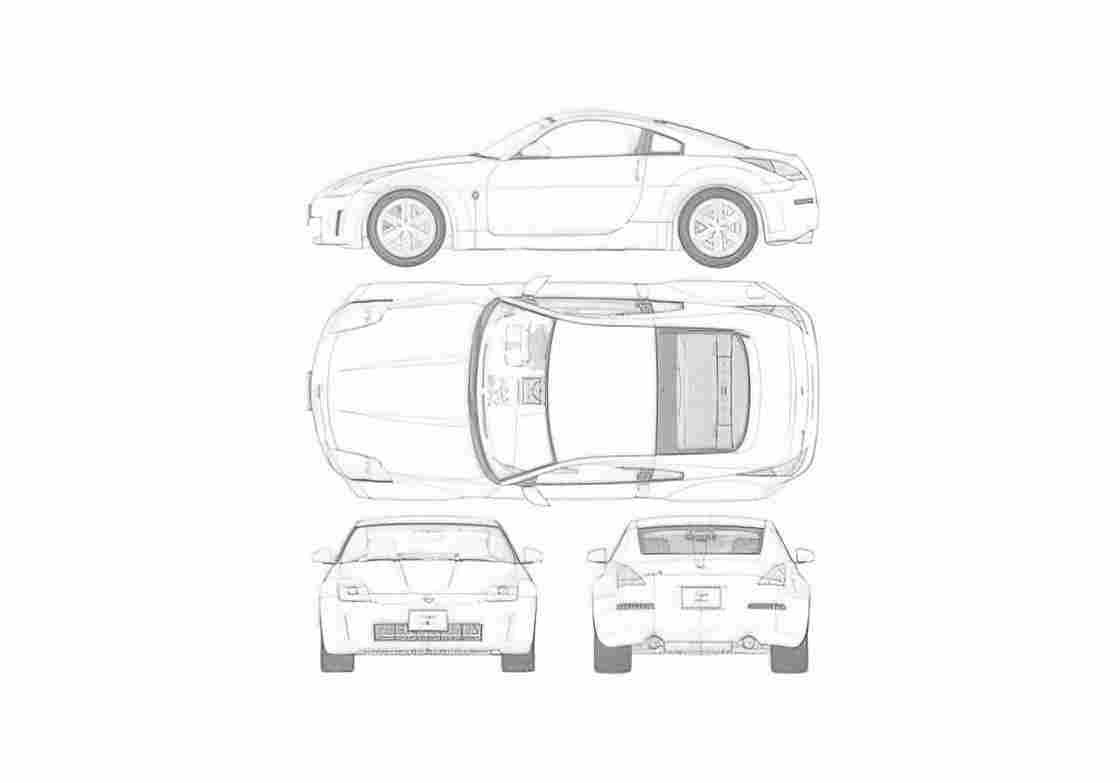 Blueprint Nissan Fairlady Z Coupe A4 Photo Print