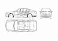Blueprint Nissan Fuga Sedan 2005 A4 Photo Print