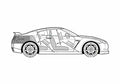 Blueprint Nissan GT R Coupe 2009 A4 Photo Print