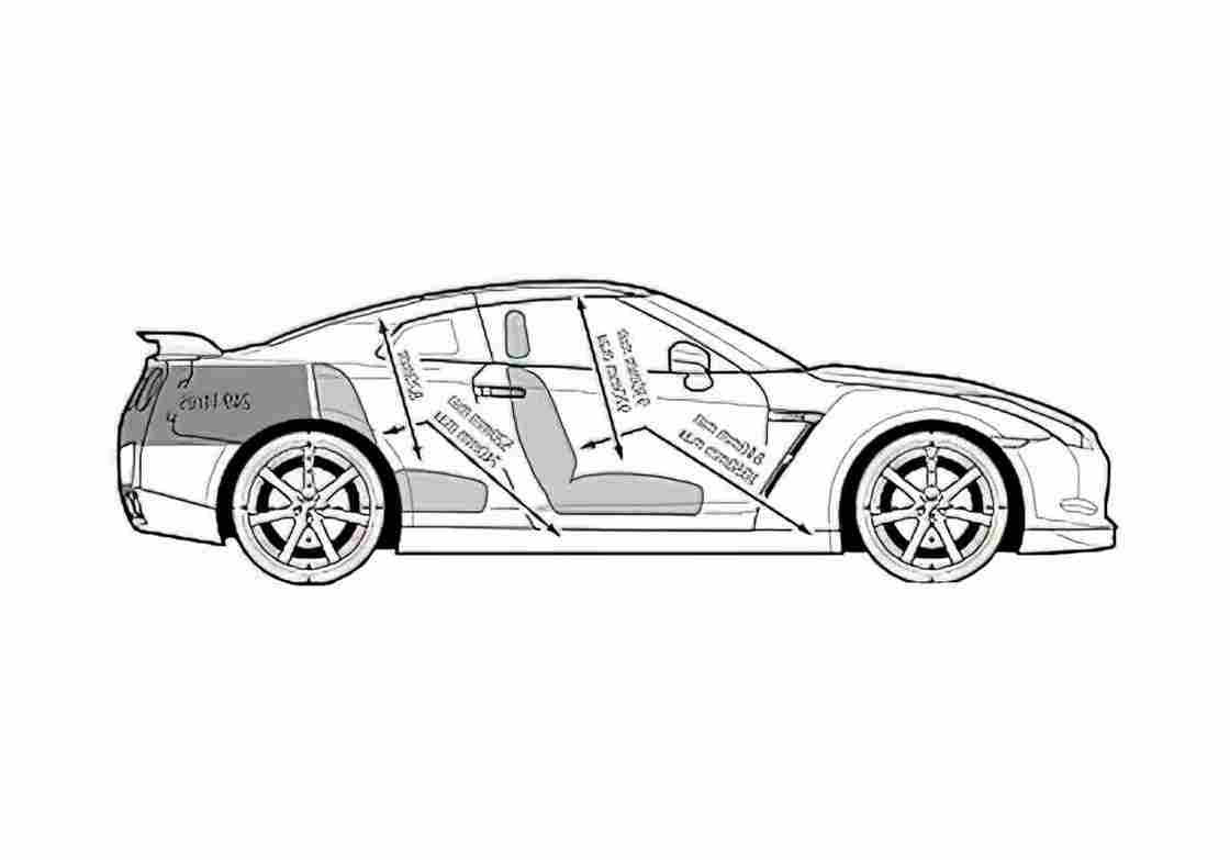Blueprint Nissan GT R Coupe 2009 A4 Photo Print