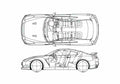 Blueprint Nissan GT R R35 Coupe 2008 A4 Photo Print