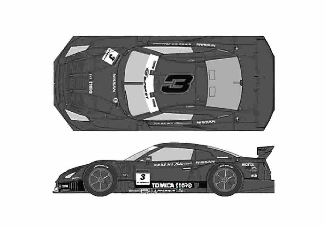Blueprint Nissan GT R Tomica Coupe 2009 A4 Photo Print