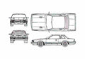 Blueprint Nissan Gazelle HTRS Coupe 1983 A4 Photo Print