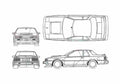 Blueprint Nissan Gazelle Turbo RS X Coupe 1982 A4 Photo Print