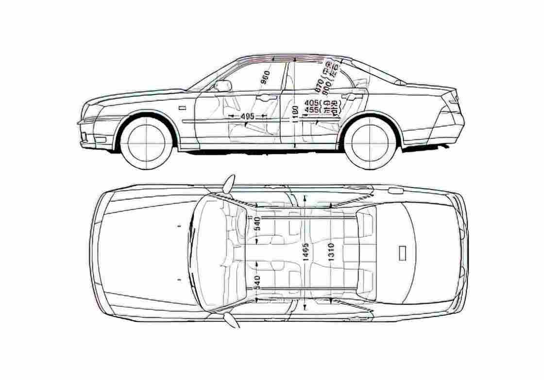 Blueprint Nissan Gloria Sedan 2004 A4 Photo Print