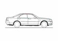 Blueprint Nissan Gloria Y34 Sedan 1999 A4 Photo Print