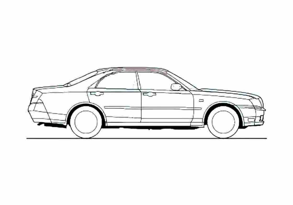 Blueprint Nissan Gloria Y34 Sedan 1999 A4 Photo Print
