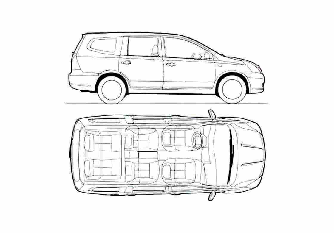 Blueprint Nissan Grand Livina Wagon 2009 A4 Photo Print