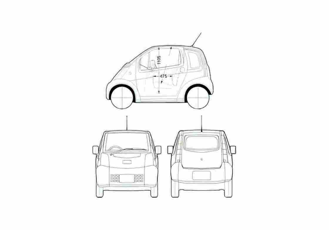 Blueprint Nissan Hypermini Hatchback 2003 A4 Photo Print