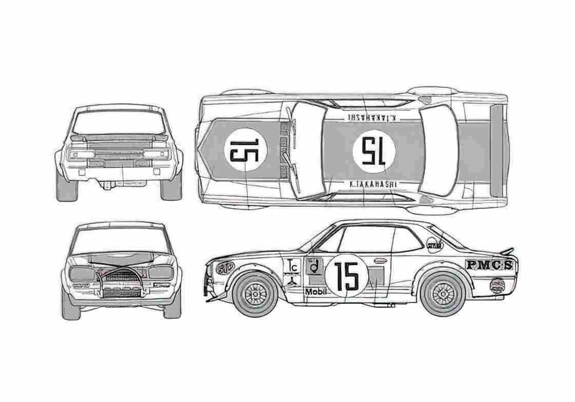 Blueprint Nissan KP GC10 Coupe A4 Photo Print