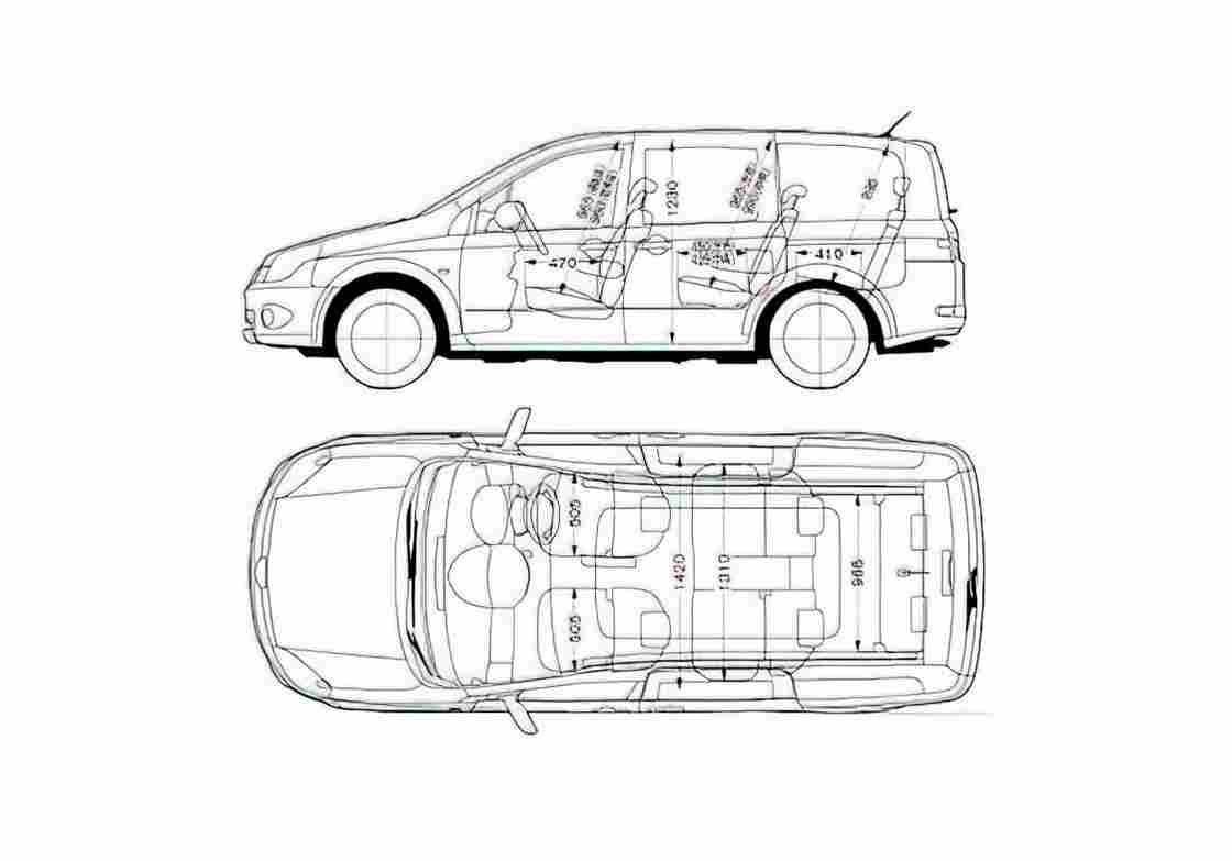 Blueprint Nissan Lafesta Wagon 2005 A4 Photo Print
