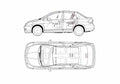 Blueprint Nissan Latio Sedan 2005 A4 Photo Print