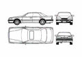 Blueprint Nissan Laurel C33 Sedan 1990 A4 Photo Print