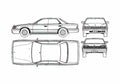 Blueprint Nissan Laurel c33 Sedan 2000 A4 Photo Print