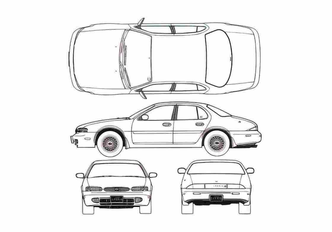 Blueprint Nissan Leopard Y32 Sedan A4 Photo Print