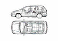Blueprint Nissan Liberty Wagon 2002 A4 Photo Print