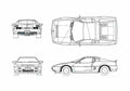 Blueprint Nissan MID4 Coupe 1985 A4 Photo Print